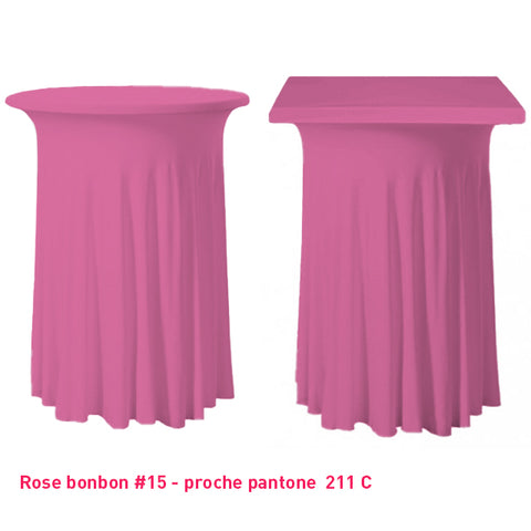 Housse plissée de mange-debout rose bonbon