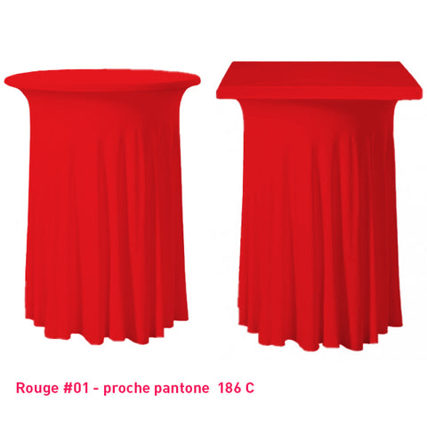 Housse plissée de mange-debout rouge vif