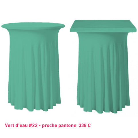 Housse plissée de mange-debout vert d'eau