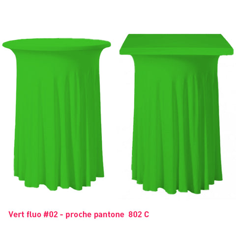 Housse plissée de mange-debout vert fluo