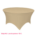 Housse de table ronde beige