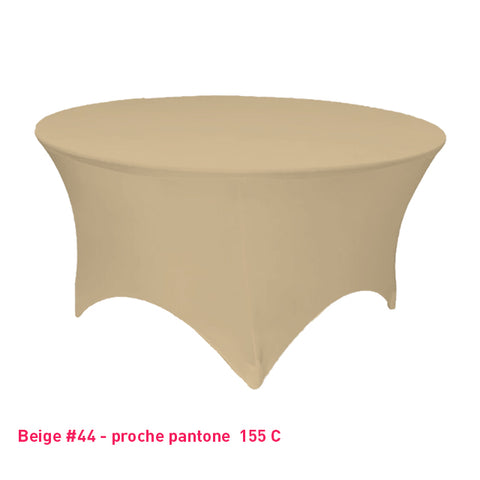 Housse de table ronde beige