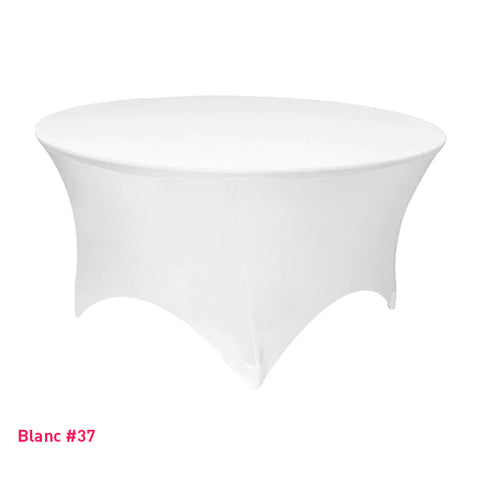 Housse de table ronde blanche