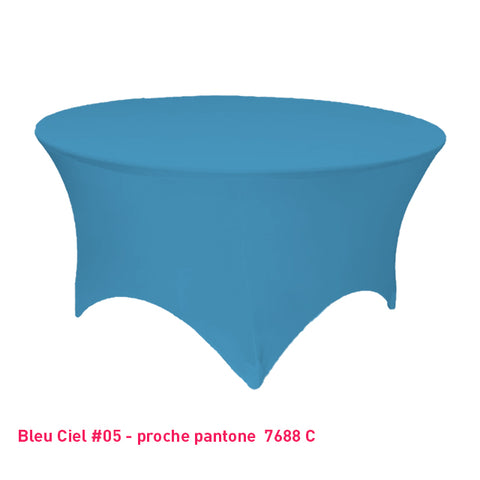 Housse de table ronde bleu ciel