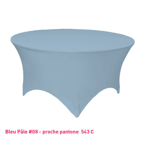 Housse de table ronde bleu pâle