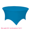 Housse de table ronde bleu saphir
