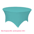 Housse de table ronde bleu turquoise