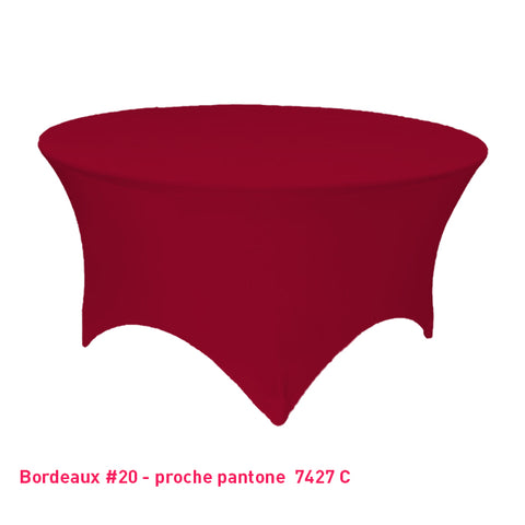 Housse de table ronde bordeaux