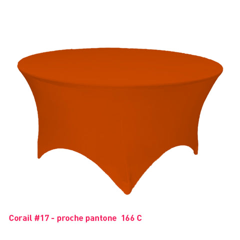 Housse de table ronde corail
