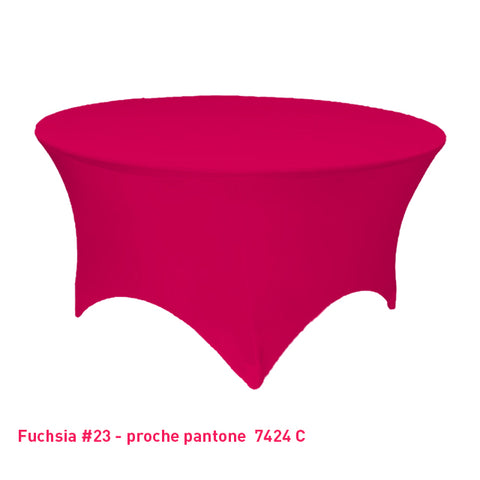 Housse de table ronde fuchsia