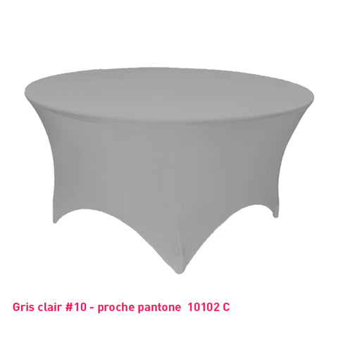 Housse de table ronde gris clair