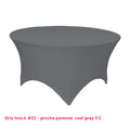 Housse de table ronde gris foncé