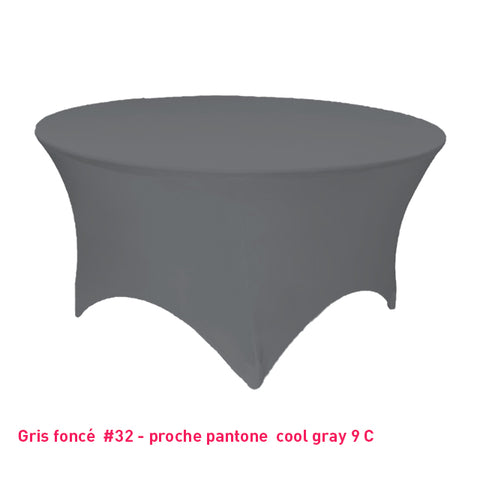 Housse de table ronde gris foncé