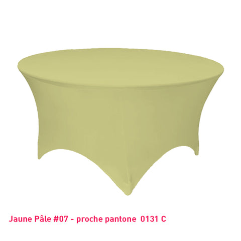 Housse de table ronde jaune pâle