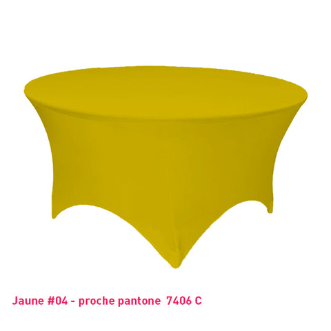 Housse de table ronde jaune vif