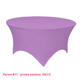 Housse de table ronde parme
