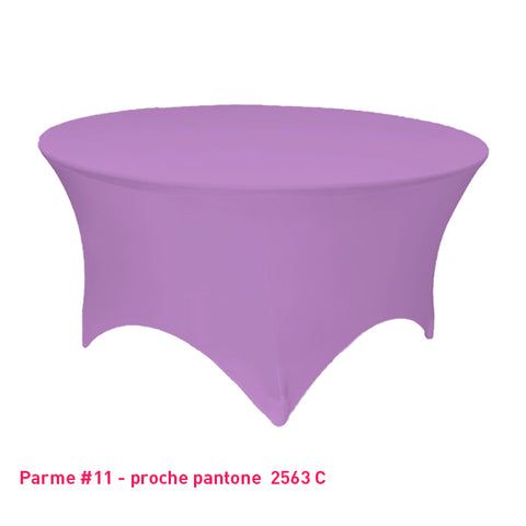 Housse de table ronde parme