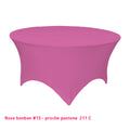 Housse de table ronde rose bonbon
