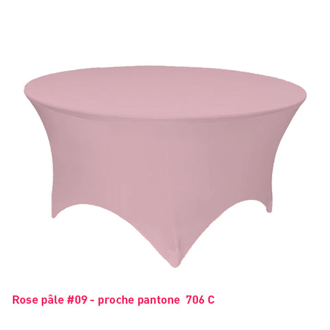 Housse de table ronde rose pâle