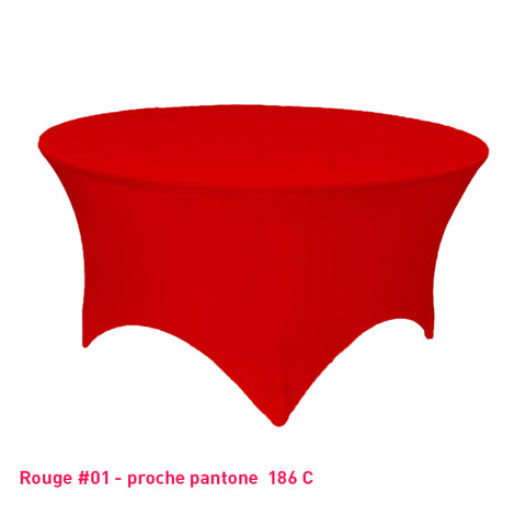 Housse de table ronde rouge vif