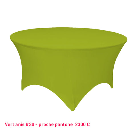 Housse de table ronde vert anis