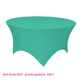 Housse de table ronde vert d'eau