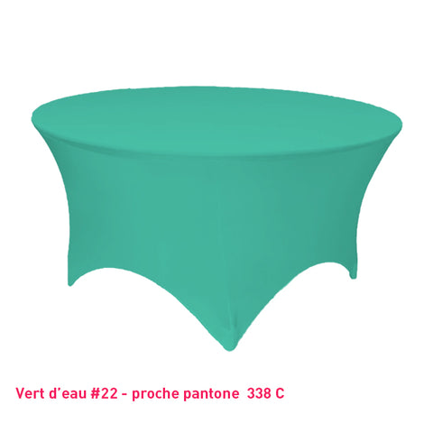 Housse de table ronde vert d'eau