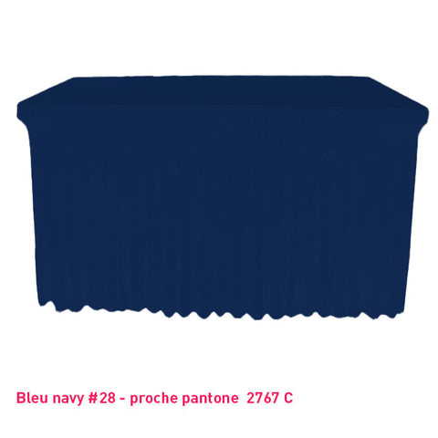 Housse de buffet/table avec juponnage bleu navy