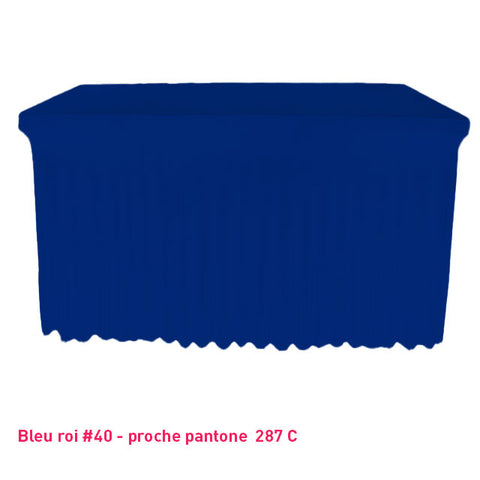 Housse de buffet/table avec juponnage bleu roi