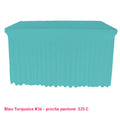 Housse de buffet/table avec juponnage bleu turquoise