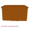 Housse de buffet/table avec juponnage marron caramel