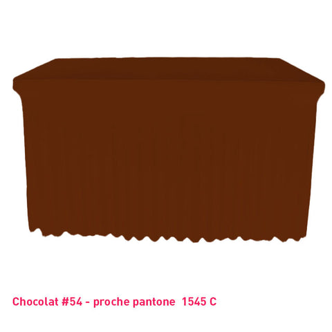 Housse plissée pour buffet/table marron foncé (chocolat)