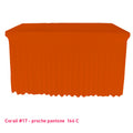 Housse de table/buffet avec juponnage corail