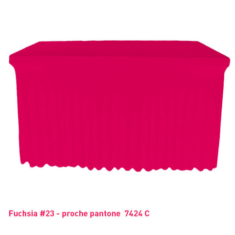 Housse de table/buffet avec juponnage fuchsia