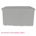 Housse de buffet/table avec juponnage gris clair