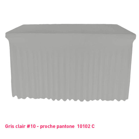 Housse de buffet/table avec juponnage gris clair