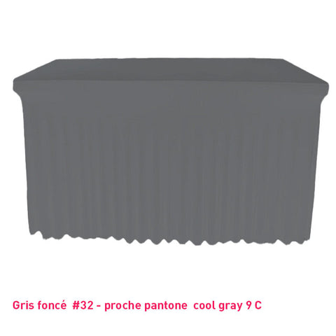 Housse de buffet/table avec juponnage gris foncé