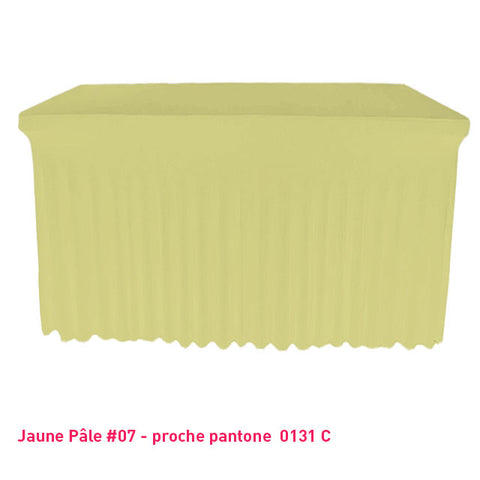 Housse de table/buffet avec juponnage jaune pâle