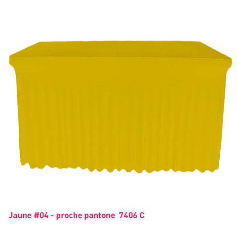 Housse de table/buffet avec juponnage jaune vif