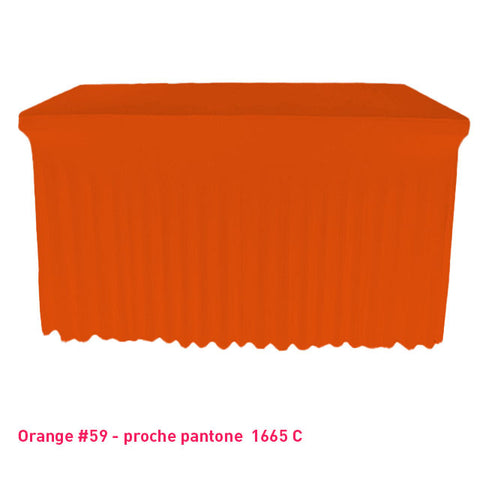 Housse de table/buffet avec juponnage orange
