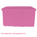 Housse de table/buffet avec juponnage rose bonbon