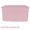 Housse de table/buffet avec juponnage rose pâle