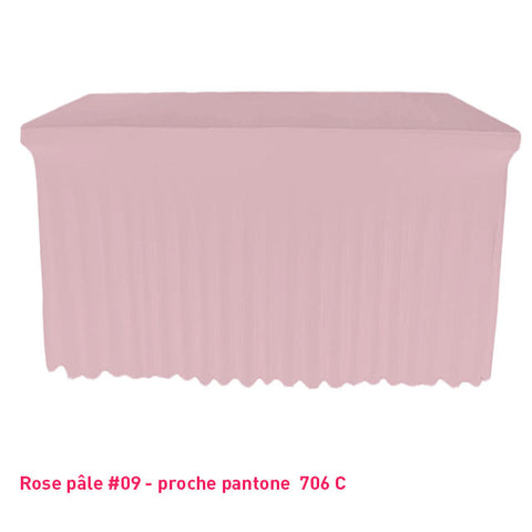 Housse de table/buffet avec juponnage rose pâle
