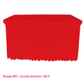 Housse de table/buffet avec juponnage rouge vif