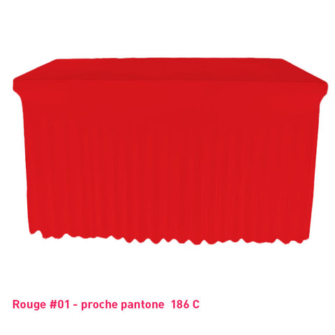Housse de table/buffet avec juponnage rouge vif