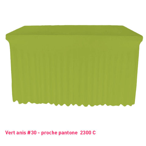Housse de buffet/table avec juponnage vert anis