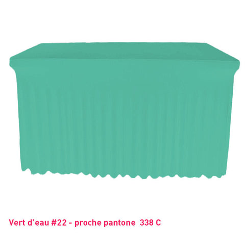 Housse de buffet/table avec juponnage vert d'eau