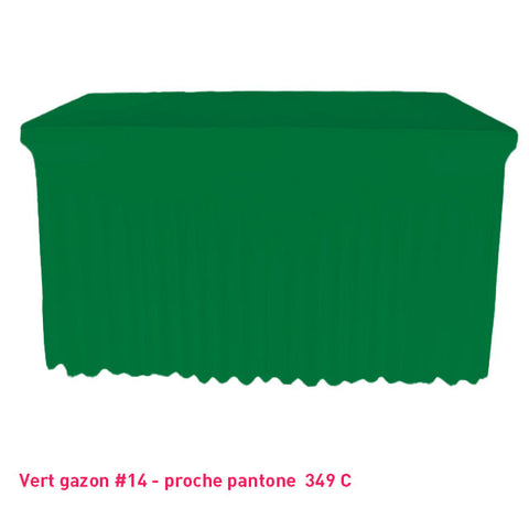 Housse de buffet/table avec juponnage vert gazon