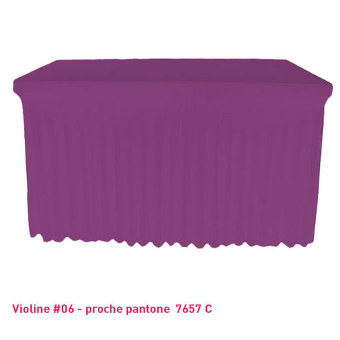 Housse de table/buffet avec juponnage violine