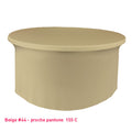 Nappe lycra pour table ronde beige